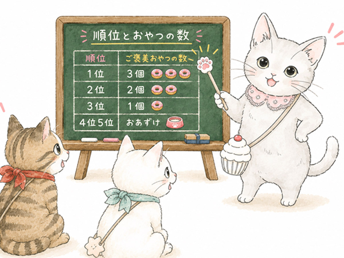順位とご褒美おやつ